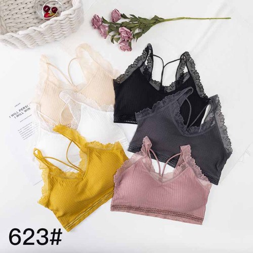Spring and Summer Wrapped Chest Beauty Back Sexy Lace Tube Top Anti-Exposure Underwear with Chest Pad Camisole