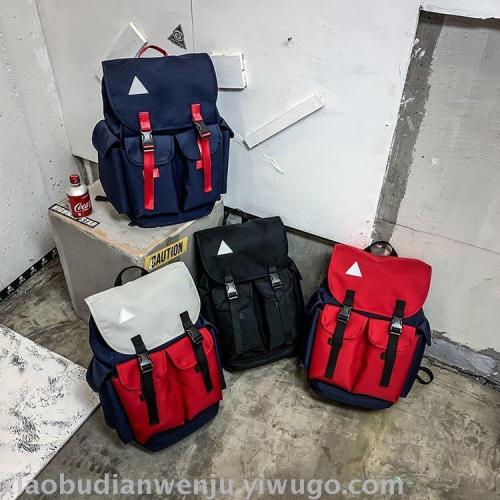 backpack women‘s gauze patch pocket nylon schoolbag college style letter backpack women‘s bag wholesale