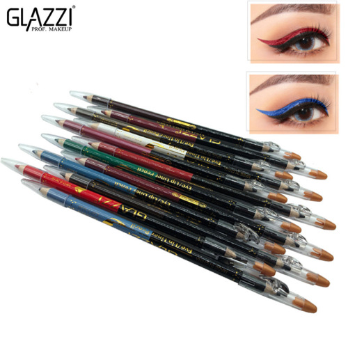 glazzi lip liner pencil eyeliner double-headed with knife planing waterproof eyebrow pencil makeup pen makeup