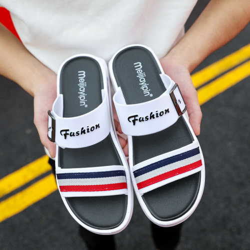 new summer men‘s slippers casual all-match slip-on soft bottom beach shoes fashion outdoor sandals men