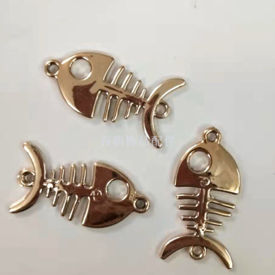 Korean Jewelry Accessories Electroplated Alloy Fishbone Fishbone Pendant Accessories Earrings Earrings Necklace Pendant