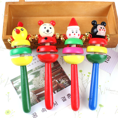 Supply wooden toys wholesale animal rattle cartoon hand rattle beach hot-selling baby supplies wholesale