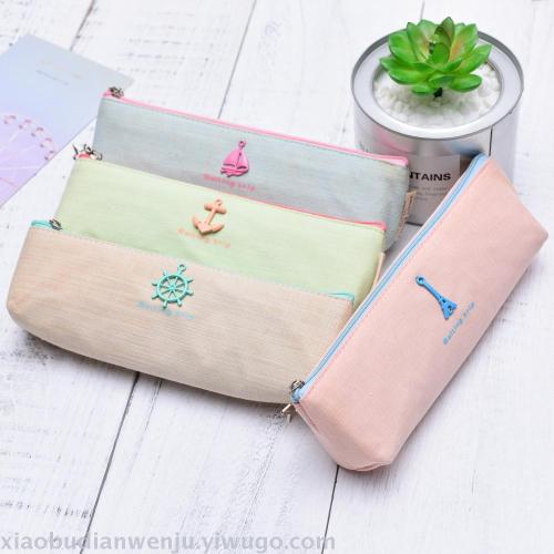 creative simple pencil case for primary and secondary school students cotton boys and girls cute hardware small items fresh korean stationery wholesale