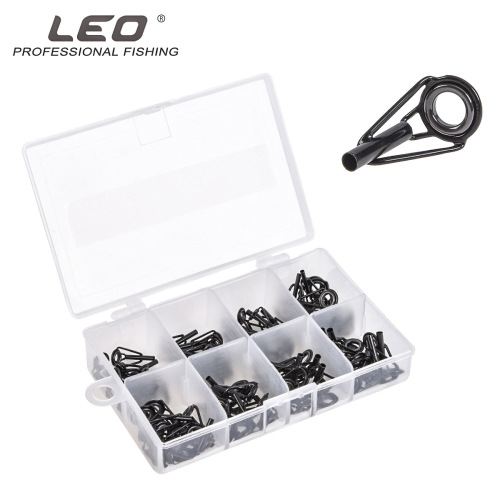 27925 【 black multi-gauge sea rod guide ring set 80pcs boxed] stainless steel ceramic luya wire ring