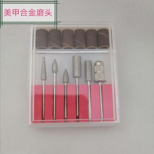 grinding machine nail tools alloy tungsten steel ceramic nail art grinding head set 6-piece set for polishing and exfoliating