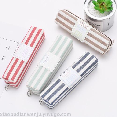 Canvas Good-looking Female High School Student Simple Pencil Case Cute Stationery Junior High School Student Korean Retro Style artistic Stationery