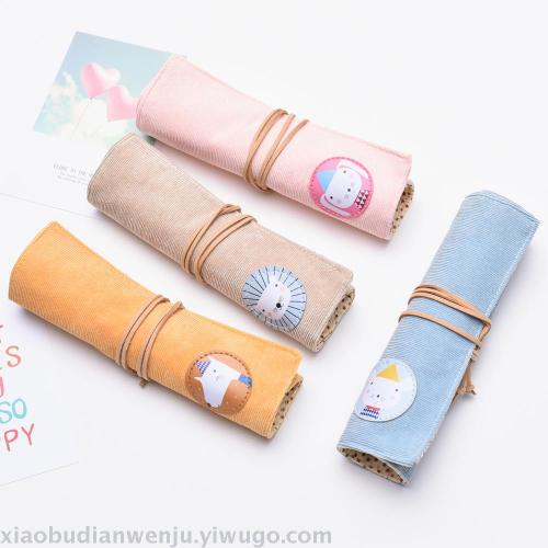 Korean Pencil Bag Salt Ins Cute Flannel Creative Simple Custom Pencil Case Stationery Box