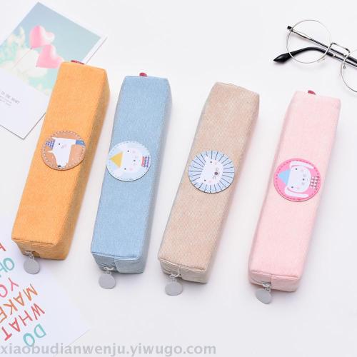 korean pencil bag salt ins cute flannel creative simple custom pencil case stationery box