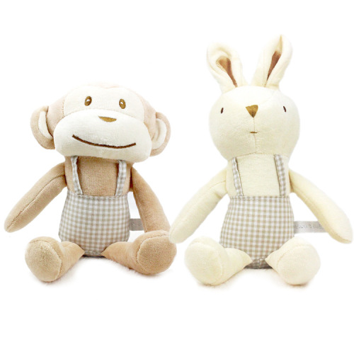 Korean Style Comforter Toys Monkey Rabbit Colored Cotton Strap Doll Baby Sleep Companion Toys Doll Gift