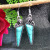 Rongyu wish hot sale plated 925 retro Thai silver rose earrings European and American creative water drop turquoise earrings