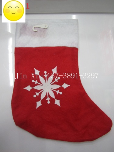 1. printed embroidered socks christmas stockings non-woven socks candy socks holiday gift socks felt cloth patch