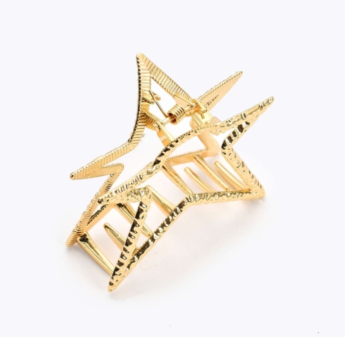 factory direct sales european and american amazon hot sale hair accessories geometric five-pointed star grip fashion alloy head clip wholesale