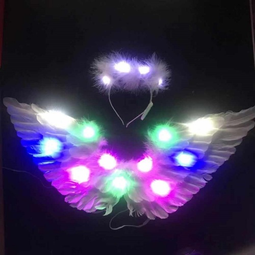 led glowing angel feather wings children‘s performance decoration baby flash advertising production festival props