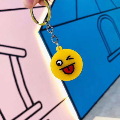 Double-Sided Smiley Key Chain