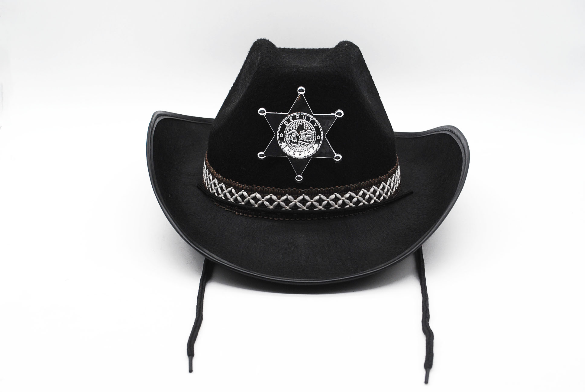 六角星毛毡牛仔帽无纺布警察牛仔帽成人男士警官涤纶万圣节毛毡帽