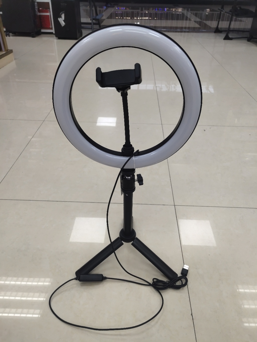 10寸手机美颜自拍直播灯三脚架环形补光灯摄影照相环形灯网红神品详情5