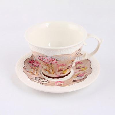 220ml Ceramic Water Cup Coffee Cup British Afternoon Tea Cup and Saucer Set Dessert Shop Coffee Shop Daily Light Luxury