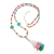 Fashion Tile Women Earrings Tile Beaded Necklace With Tassel