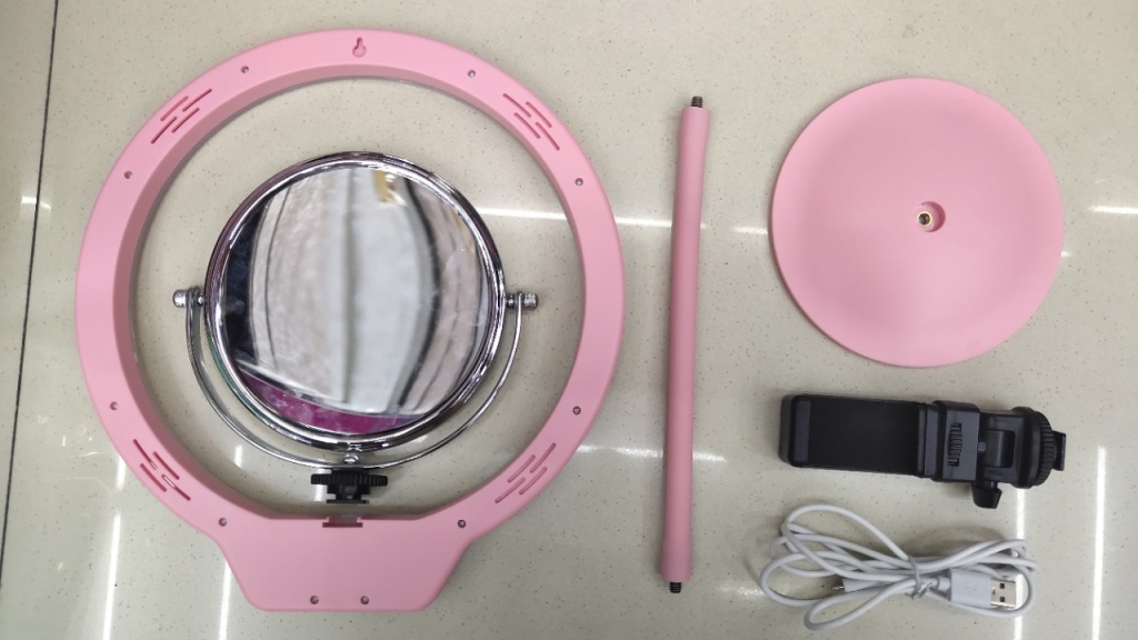 10寸手机美颜自拍直播灯三脚架环形补光灯摄影照相环形灯网红神品详情6