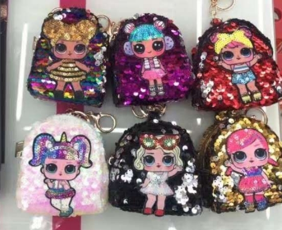 sequins LOL wallet coin purse small backpack with key china gift bag