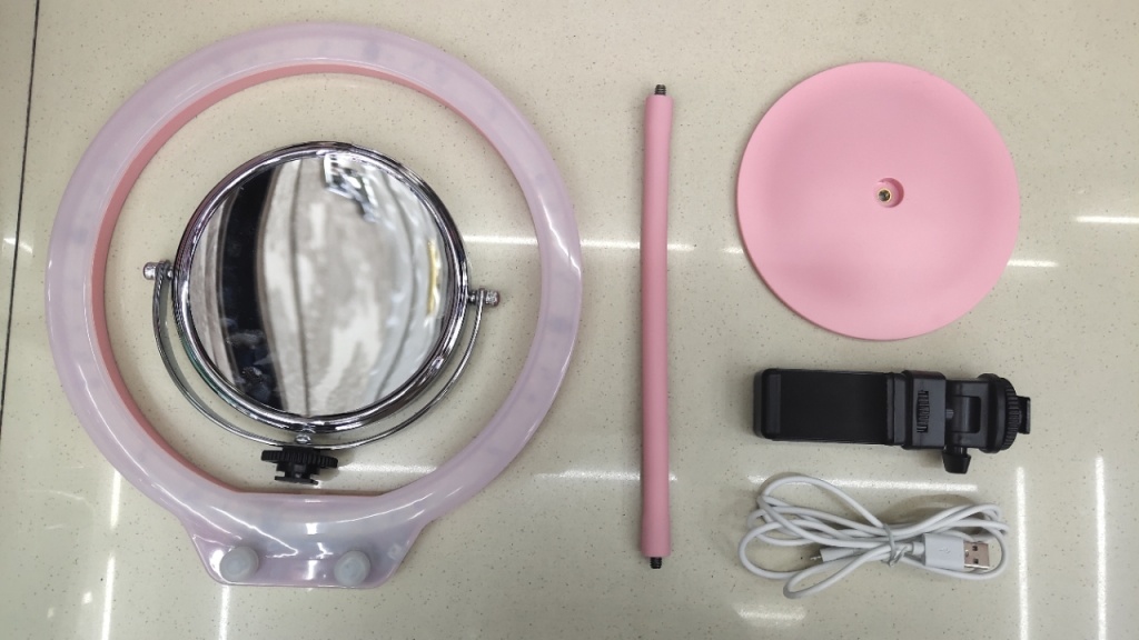 10寸手机美颜自拍直播灯三脚架环形补光灯摄影照相环形灯网红神品详情3