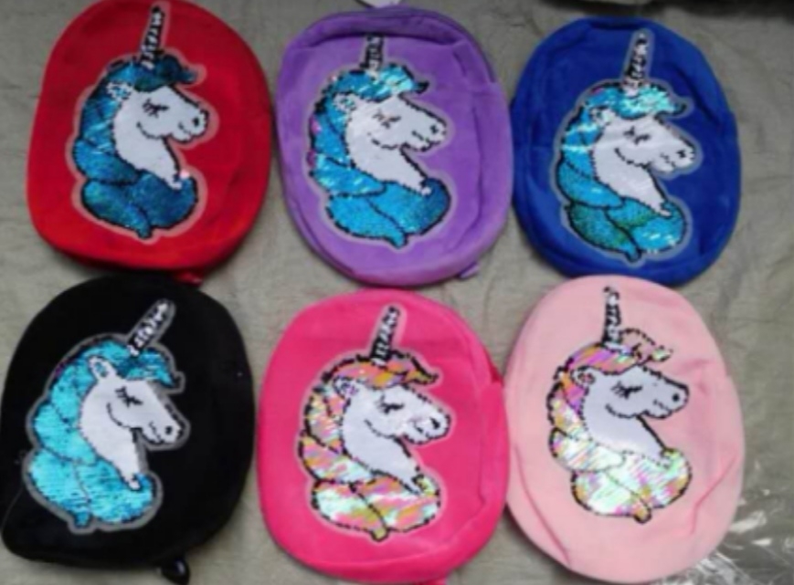 unicorn backpack plush bag cartoon children bag soft material 