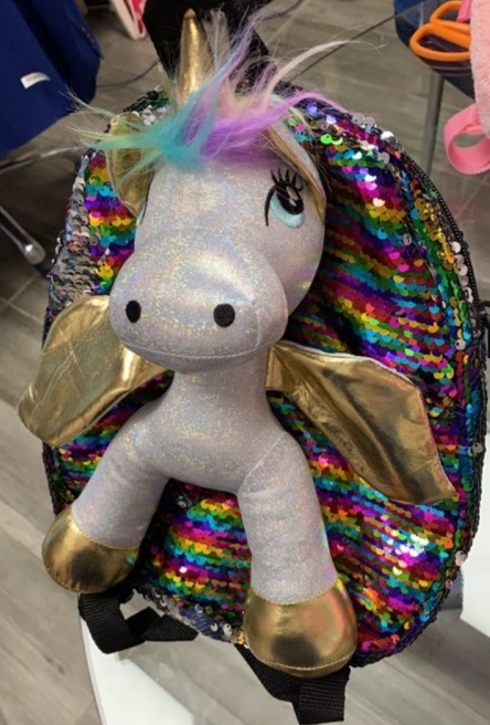 unicorn sequins backpack school bag children cartoon bag