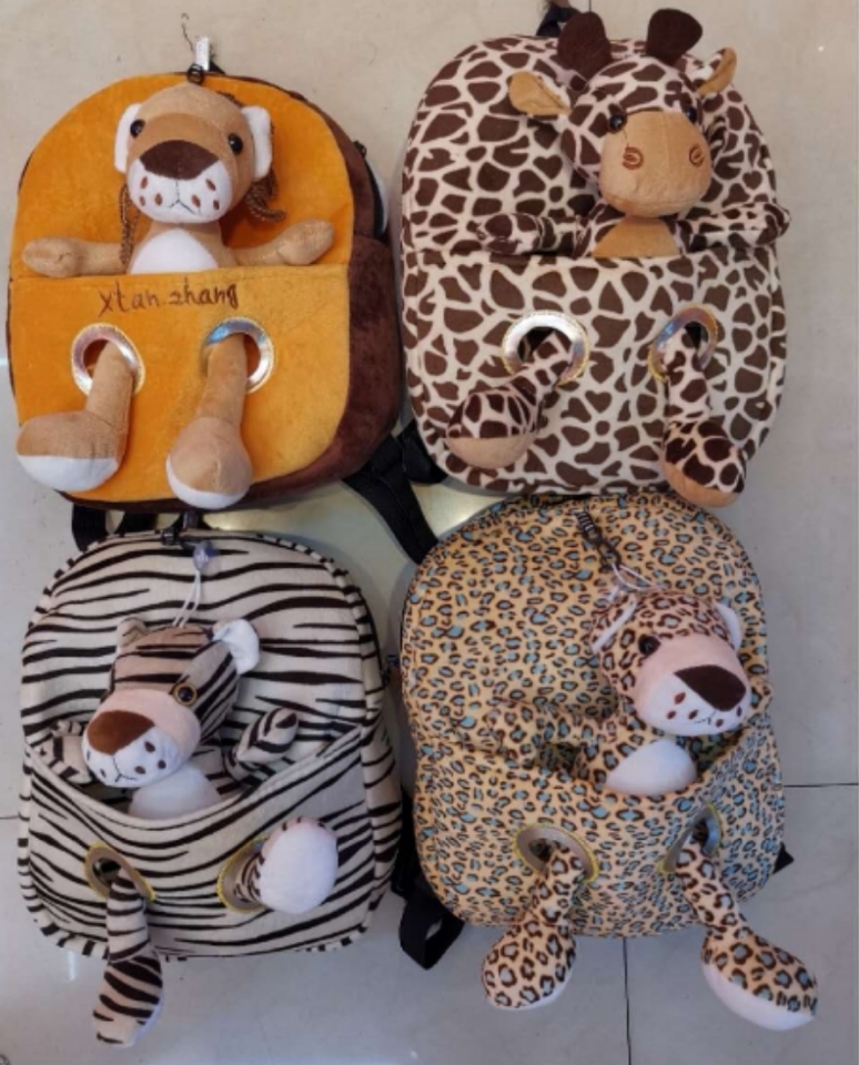 baby plush bag animal tiger lion deer backpack school bag children cartoon bag