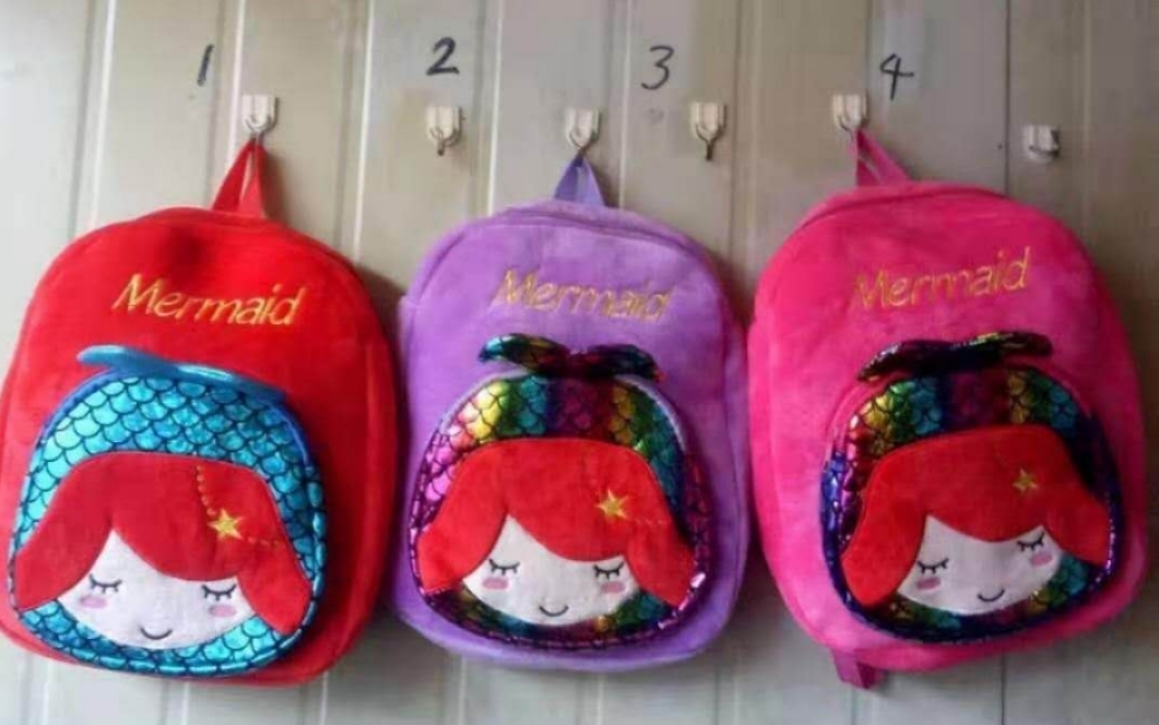 mermaid sequins backpack school bag children cartoon bag