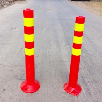 柔性警示柱 pu固定反光隔离柱75道路 防撞柱pu弹力柱厂家直销