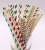 Creative green paper straw small fresh party wedding decoration stripes dot diy straw handmade multicolor