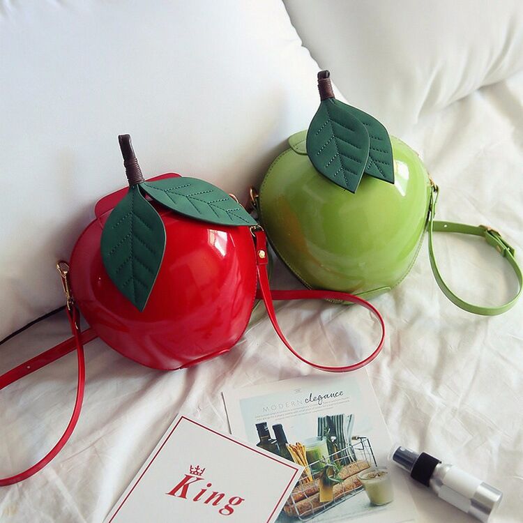 New personality weird fruit Apple hard shell bag one shoulde...