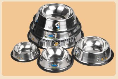 Thickened stainless steel dog bowl for pet supplies