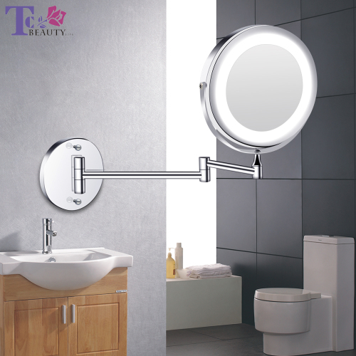 magnetic bath wall mounted swivel led makeup mirror