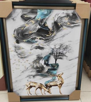 厂家直销现代装饰画 卡纸画 框画 酒店宾馆墙面挂画 定制给种画_义乌
