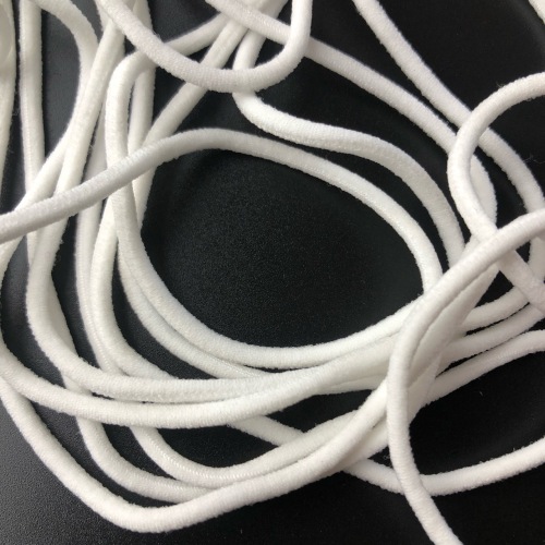 Factory Supply 3mm5mm Wide Black and White round Flat Mask Oil Heart Rope Elastic Ribbons Mask Protective Clothes Clothing Accessories