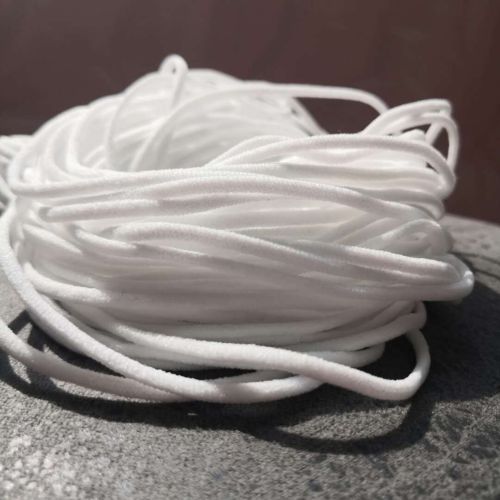 White 3mm Disposable Mask Rope Elastic Ear Strap Lanyard Nylon Elastic Rope Mask Oil Core Rope Large Quantity Reservation 