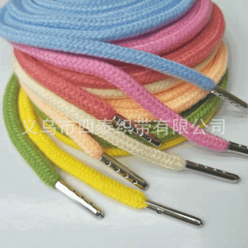 Factory Direct 6mm Color Cotton Rope Waist Rope sweater Hat Rope Metal Head Clothing Accessories