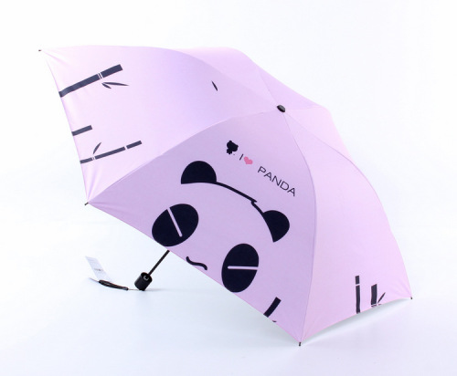 panda vinyl pencil umbrella student korean cartoon sun umbrella sun umbrella folding ultra-light sun umbrella