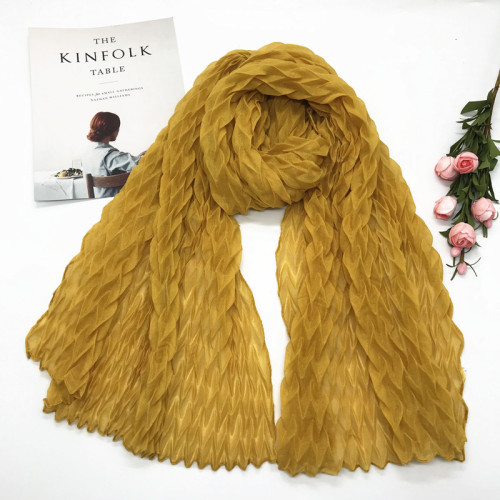 cross-border new women‘s fashion pure color cotton scarf full crumpled cotton shawl scarf women‘s one-piece delivery