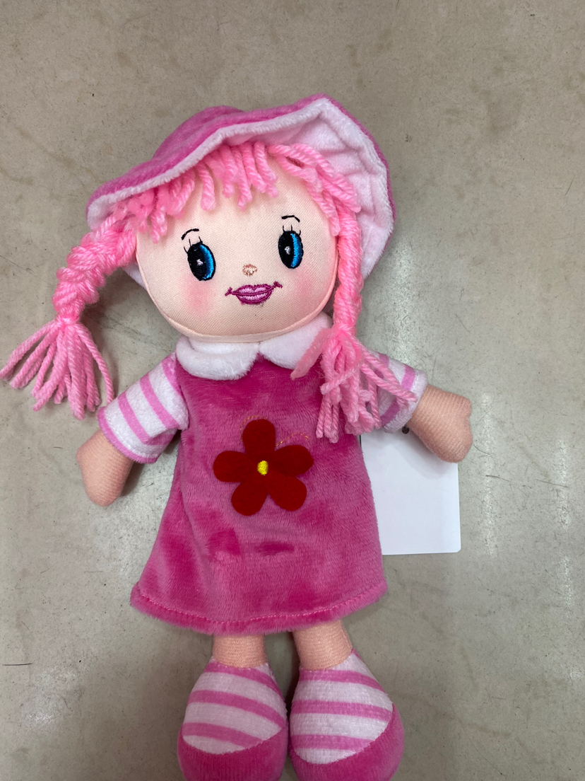 绿色蝴蝶结 粉色辫子洋娃娃 妹妹布偶 玩具公仔 宝宝热爱