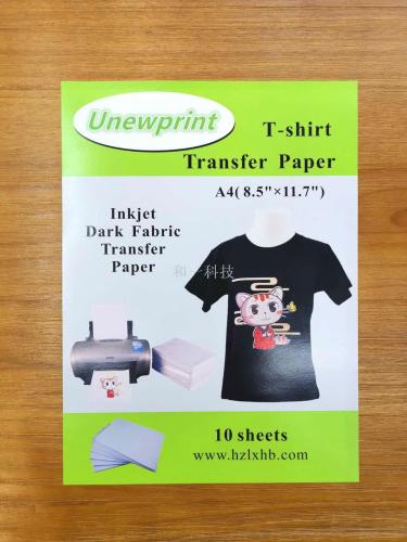 dark color thermal transfer paper a4 t-shirt thermal transfer paper 10 sheets/pack 1800 sheets per box 24kg