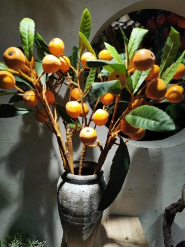 single loquat fruit artificial flower artificial tree artificial fruit