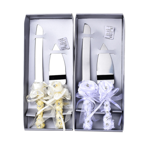 cross-border hot selling gift box wedding supplies knife and fork western-style birthday stainless steel cake knife and shovel knife set