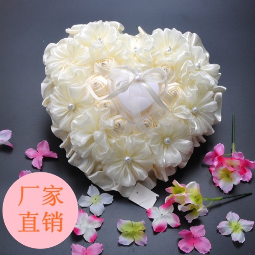 Western-Style Wedding Supplies Wholesale and Retail Heart-Shaped Ring Box Ring Pillow European Heart-Shaped High-End Bride Ring Pillow