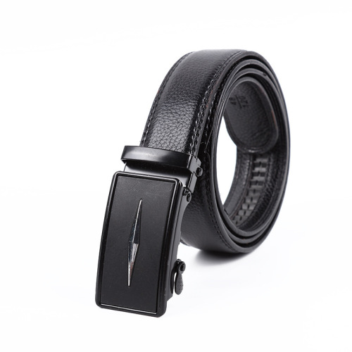 Factory Wholesale Men‘s Leather Belt Automatic Smooth Buckle Pant Belt Fashion Business Belt Customized 