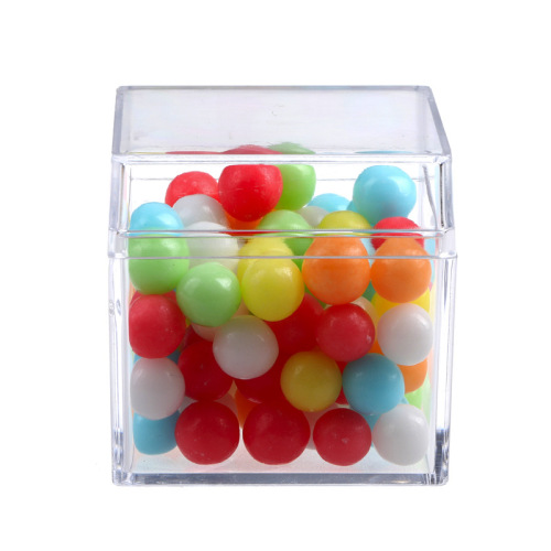 Direct Sales Food Grade Material Transparent Plastic Packing Box Candy Box Jewelry Box Square up and down Closing Lid Box