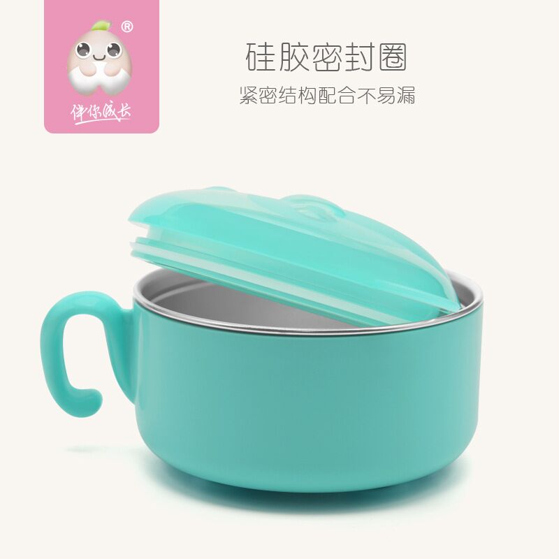 Baby stainless steel bowl Baby heat preservation bowl seal c...