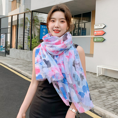 Buy Wholesale China Korean Edition Silk Scarf Women Classic Printing Retro  Summer Sun Protection Silk Towel Beach Towel & Women's Silk Scarf at USD  2.47