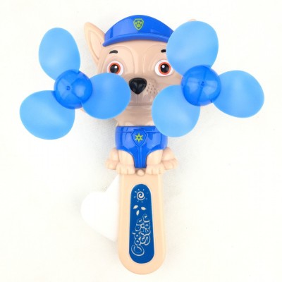Hand press fan wang wang toys hand-held small fans mini dog team two - headed police dog manual hot summer
